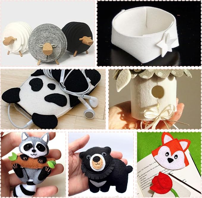 15Pcs White Stiff Felt Fabric Sheets,