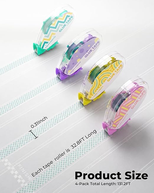 Four Candies Glue Tape Roller, Double Sided Tape