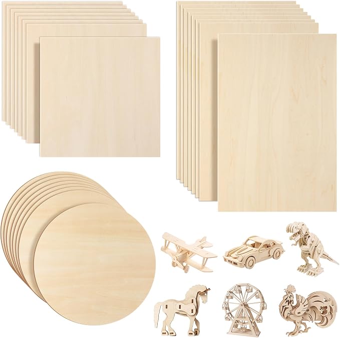 SiliFine 12x12+12x18 Inch 24 Pack Basswood Sheets