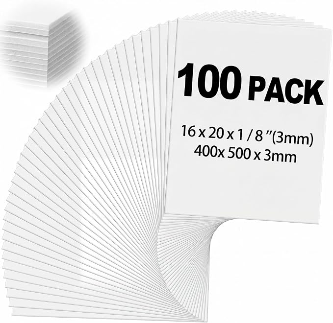 Frienda 100 Pack White Foam Board Foam Poster Boards