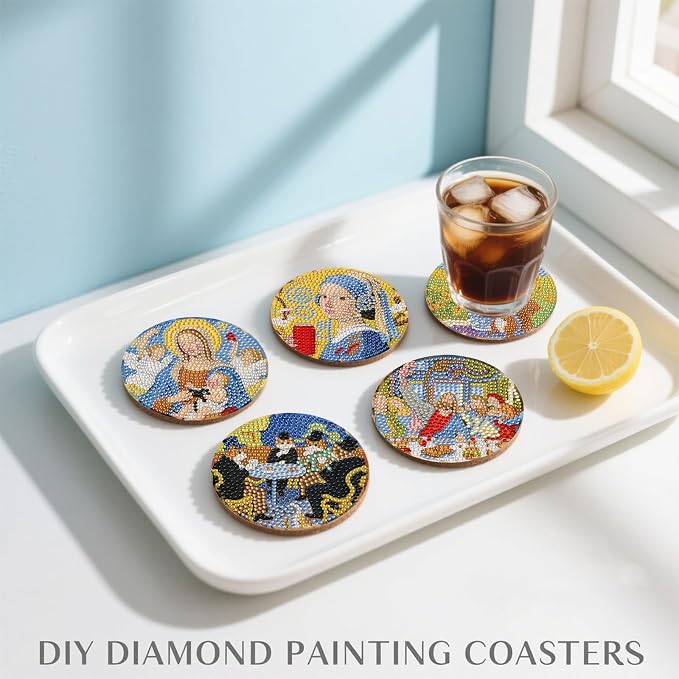 DOZEEZOP 8-Pack Diamond Art Coaster Kit