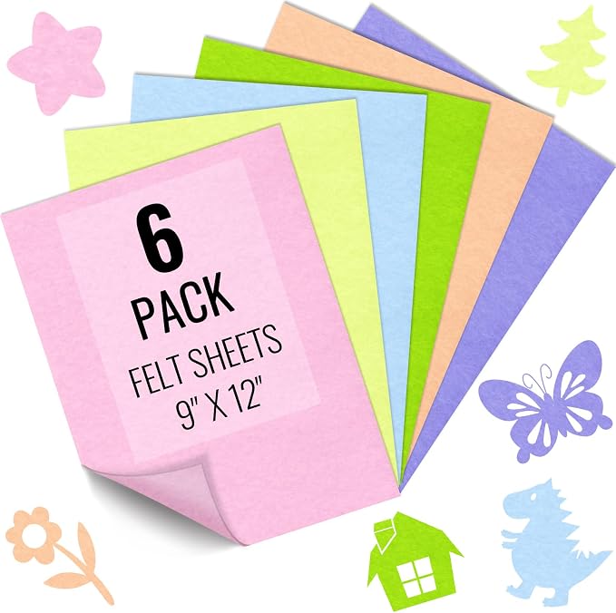 IONTACH 9" X 12" Soft Felt Sheets 1.6mm Thick | Felt Fabric