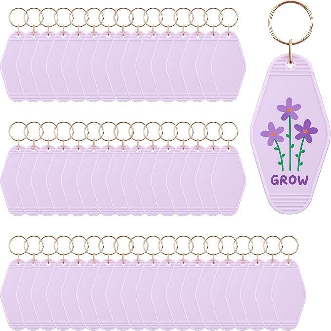 Yoption 50pcs Blank Motel Keychain Bulk