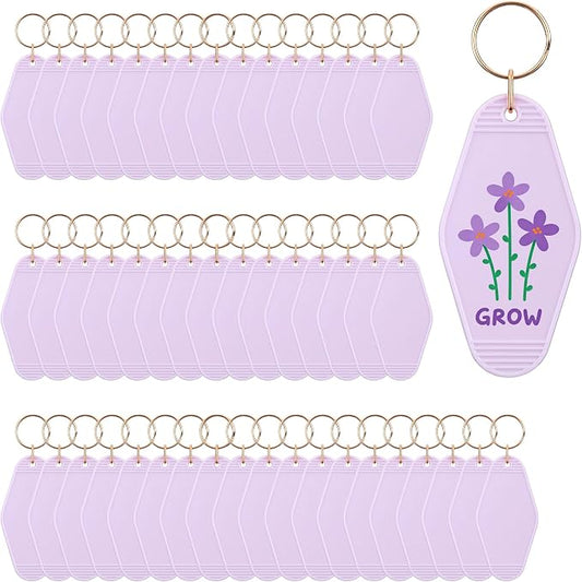 Yoption 50pcs Blank Motel Keychain Bulk