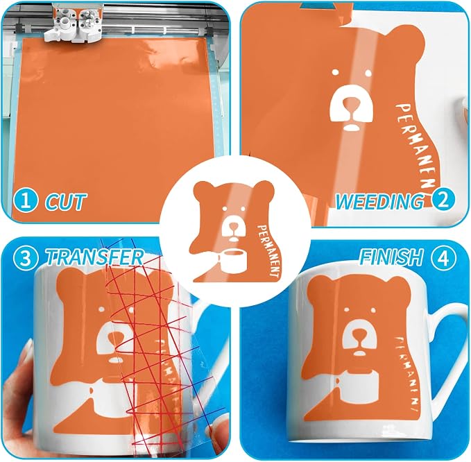 Lya Vinyl Glossy Orange Permanent Vinyl Roll,