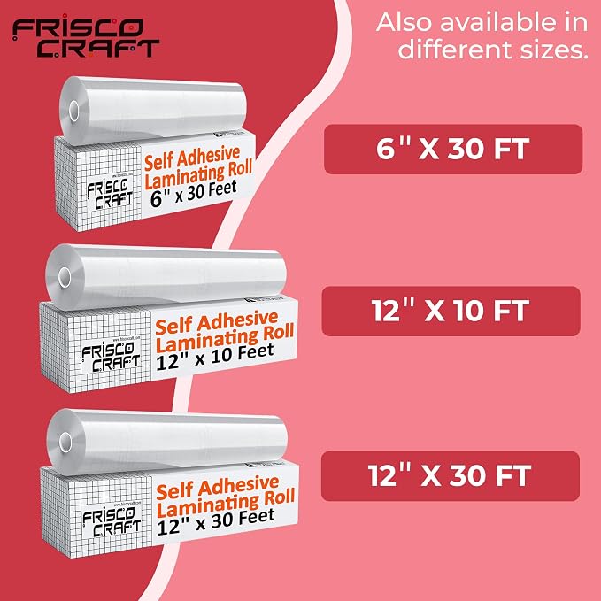 Frisco Craft Transparent Glossy Self Adhesive Laminating Roll 12" x 30 ft |