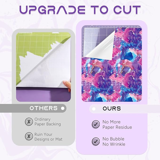 Tintnut Marble Permanent Vinyl 8 Pcs 12x10in Pink Purple Adhesive Vinyl |
