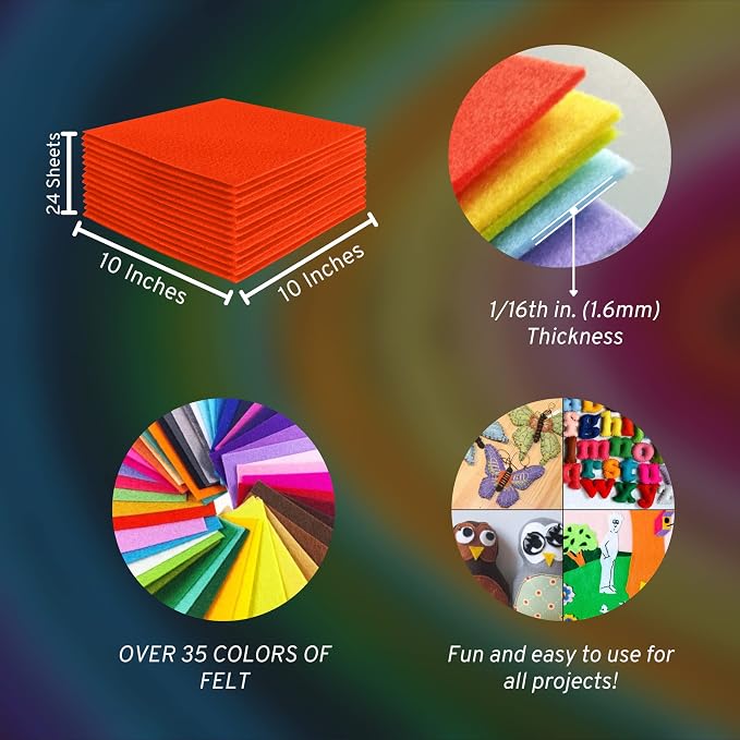 FabricLA Acrylic Felt Sheets for Crafts
