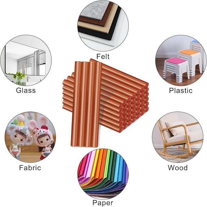 Manarty Brick Red Hot Glue Stick, Adhesive EVA Glue Sticks Standard