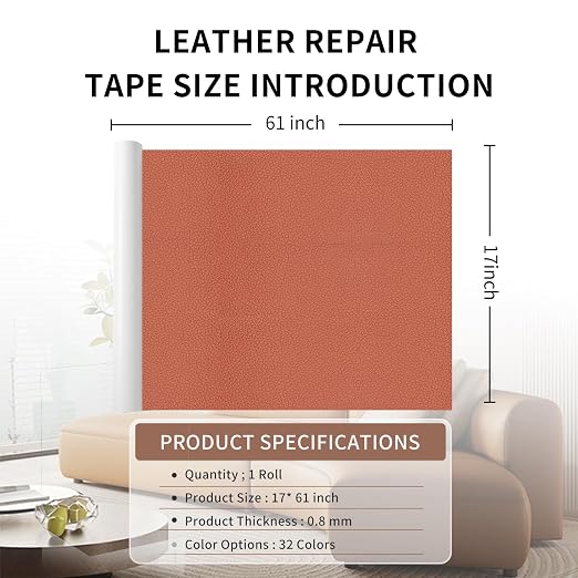Leather Repair Patch Tape, Car Seat, Vinyl Leather Repair Kit