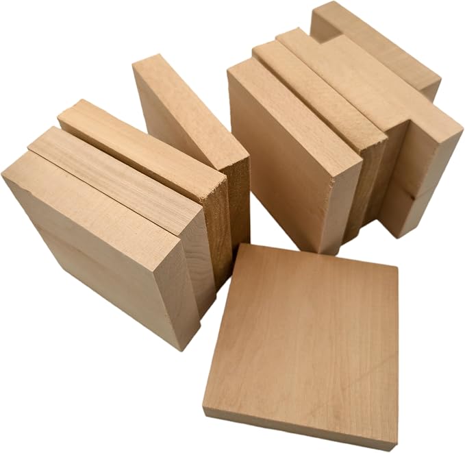 10PCS Basswood Carving Blocks, Whittling Wood Carving Kit, Unfinished Wooden
