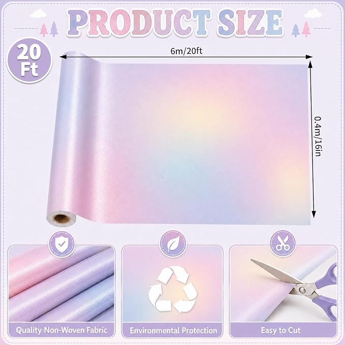 Dreamy Gradient Bulletin Board Roll Non-Woven Fabric Poster 16in X 20ft | Back