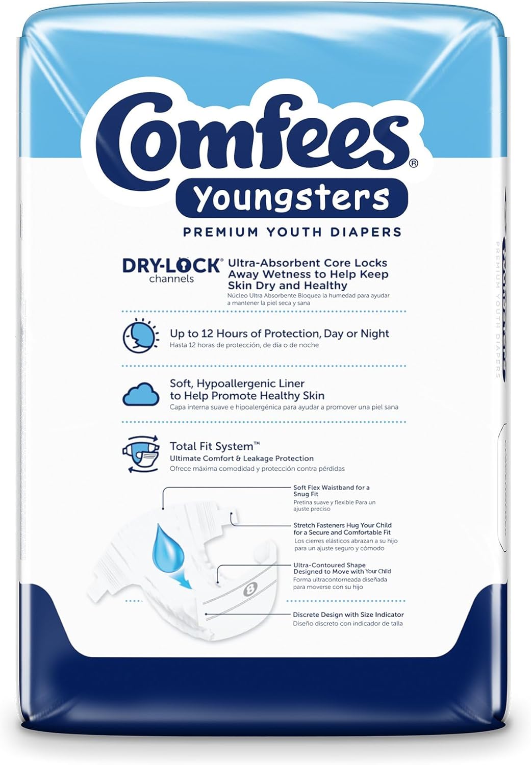 Comfees Youngsters Youth Incontinence Brief 8 Heavy Absorbency Contoured, CMF-8, 80 Ct