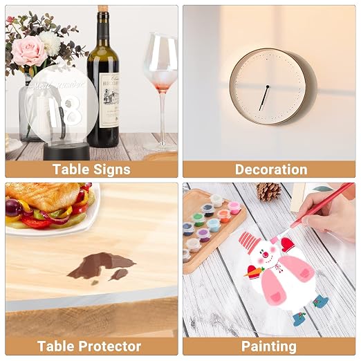 Enoin 9pcs 5 Inch Round Clear Acrylic/Plexiglass Sheet Disc Circle Plastic