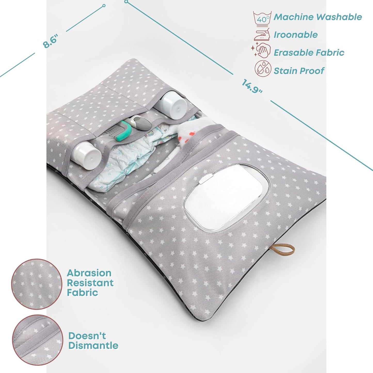 HAMUR Baby Diaper Bag Organizer – Travel-Friendly, Compact & Foldable | Stroller Pouch for Newborn Essentials – Must-Have for Boys & Girls (Anchor)