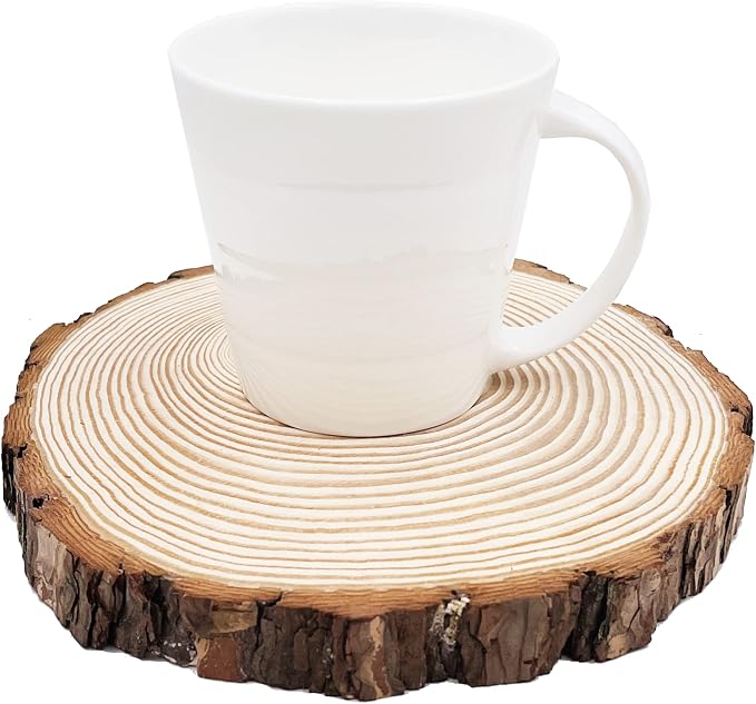 Natural Round Discs Rustic Wood Slices 5 Pcs 7-8 inch Unfinished Wood kit