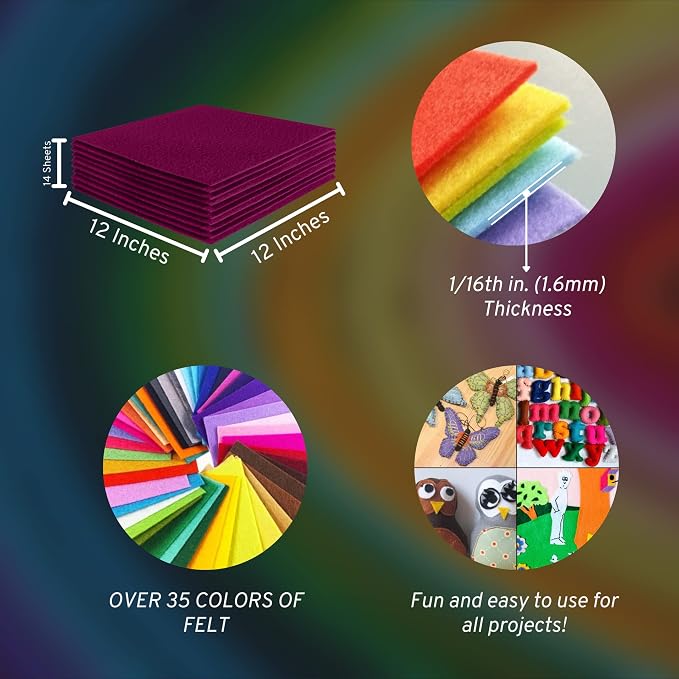 FabricLA Acrylic Felt Sheets for Crafts