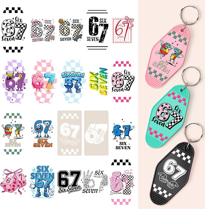 KACIOLA STUDIO 80PCS 67 UV DTF Wrap Stickers-67 Theme UV DTF Stickers