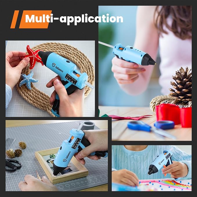GoGonova Cordless Hot Glue Gun, 15s Fast Preheating