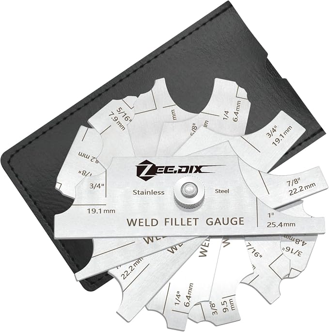 ZeeDix Metal Fillet Weld Gauge Set | Stainless Steel Welding Inspection Gauge