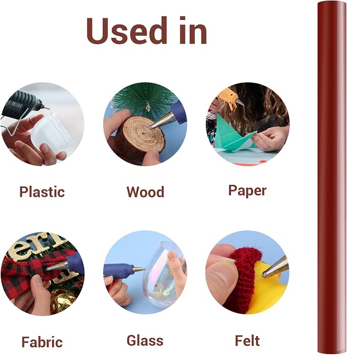 ENPOINT Wine Red Hot Glue Sticks Full Size, Wine Red Adhesive Glue Sticks