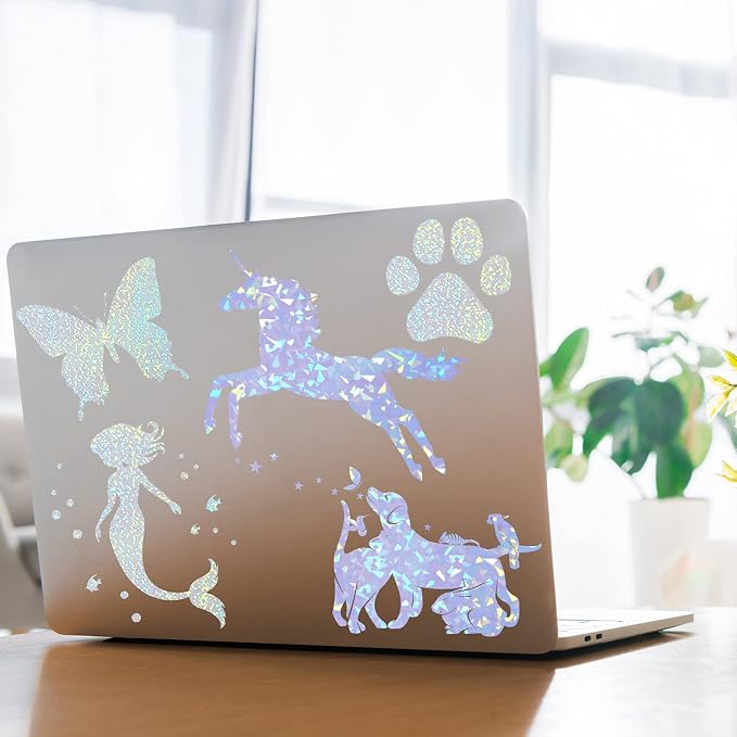 Clabby 36 Sheets Holographic Sticker Paper A4 Vinyl Holographic Laminate Sheets