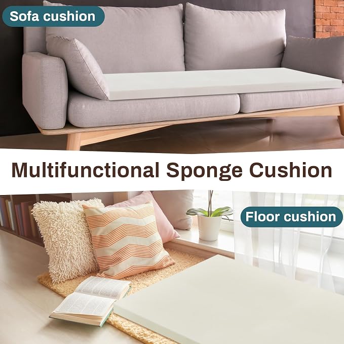 Frienda 1 Pack 144" x 24" x 1" Upholstery High Density Craft Sheets Cushion