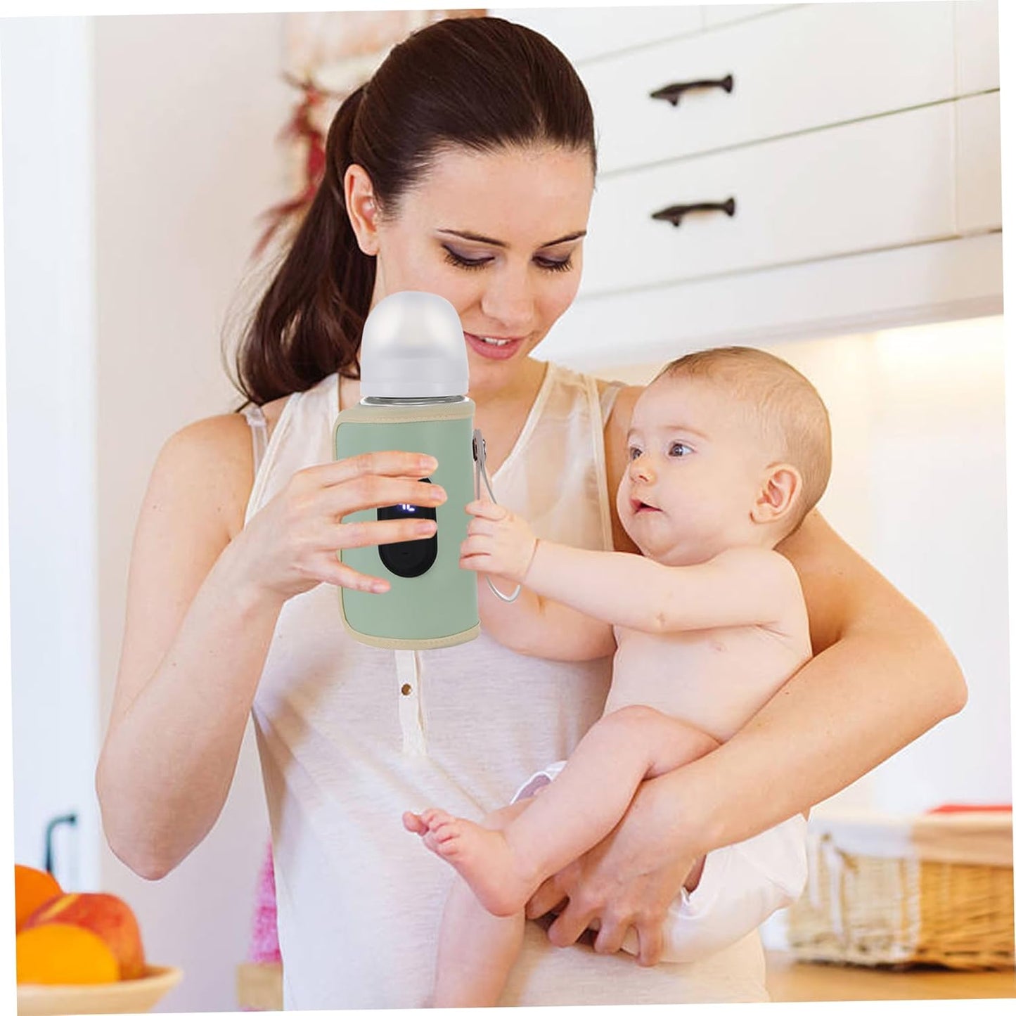 Portable Bottle Warmer Portable Bottle Warmer 18w Quick Heating Baby Temperature Adjustable USB Baby Heater for Home Family Green
