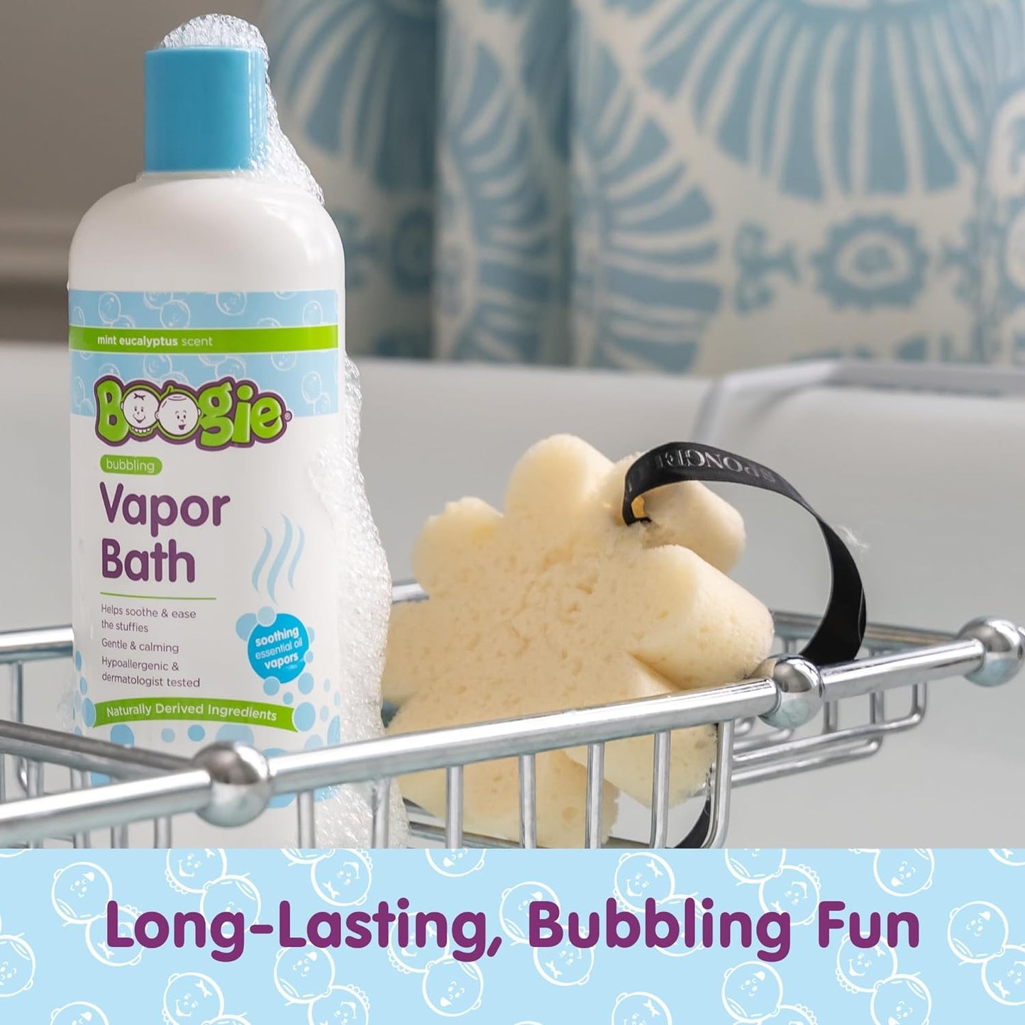 Boogie Kids Botanical Bubble Bath, Soothing Vapor, Made with Plant and Oat Extracts, Natural Essential Oils, Mint Eucalyptus, 18 oz (Pack of 1)