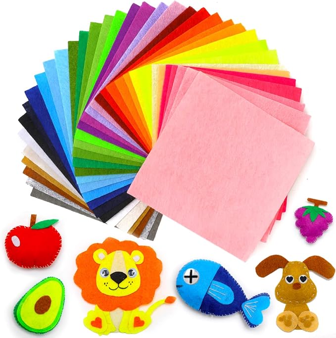 IOOLEEM Felt Sheets, 36 Colors, Pre-Cut Craft Felt Fabric Sheets