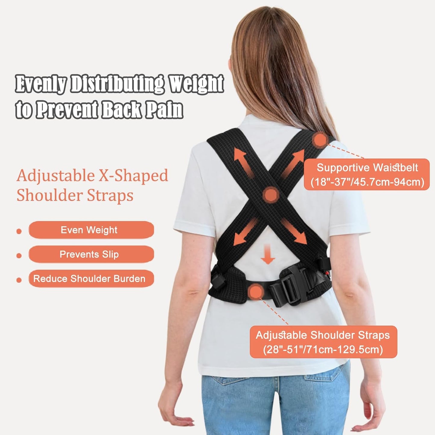 IULONEE Baby Carrier Wrap Ergonomic Baby Strap Carrier Front & Back Backpack Carry Adjustable Infant Toddlers Carrier Sling for Newborn Black