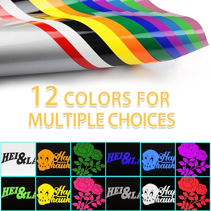 Puff Vinyl Heat Transfer 12"*10" -12 Sheets Assorted Colors