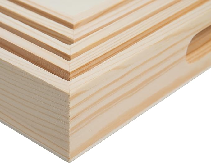 Wooden Nested Serving Trays – Unfinished Square Trays