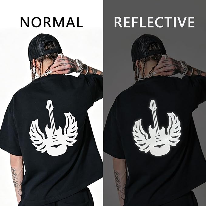HTVVETUR Reflective White HTV Roll 12 Inch by 5 Ft Heat Transfer Vinyl Iron on