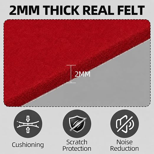 6PCS Large Self Adhesive Felt Sheet, 13.4"x10.8", 2mm Thick Stiff Felt Fabric