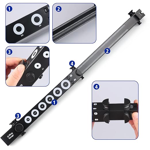 O-Ring Gauge Make Work Smart, Telescoping O Ring Sizing Plastic Gauge, Slide