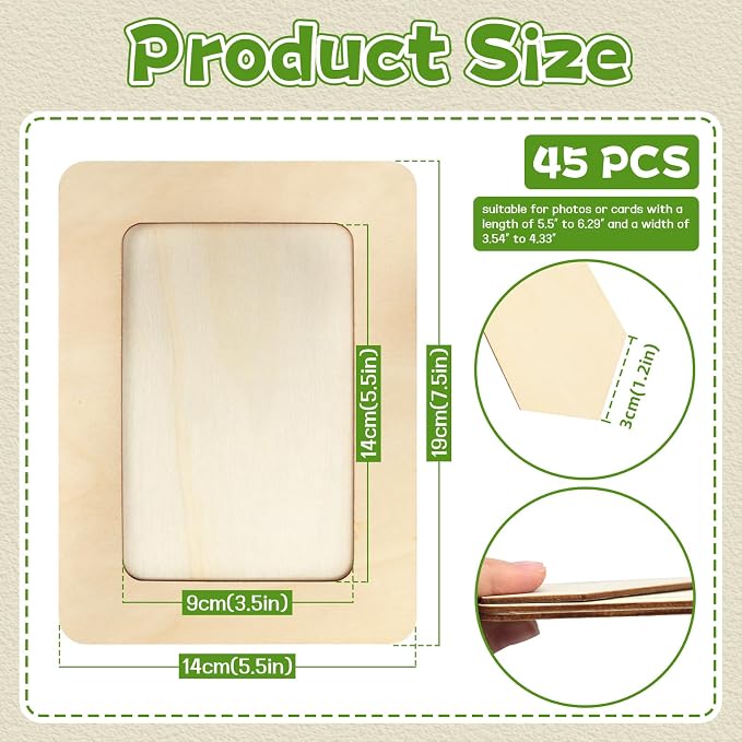 VOKOY 45 Pack Wooden Picture Frames