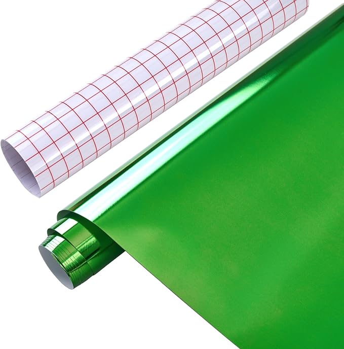 Tintnut Holographic Permanent Vinyl Roll 12in x 5ft Green Adhesive Vinyl |