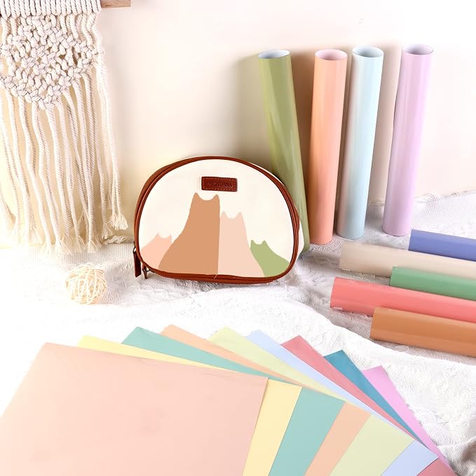 Tintnut Boho HTV Heat Transfer Vinyl, 18 Sheets 12×10in Iron on Vinyl | Neutral