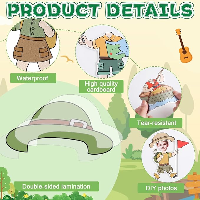 60pcs Camping Theme DIY Cutouts Camper Bulletin Board Decoration Set Camping