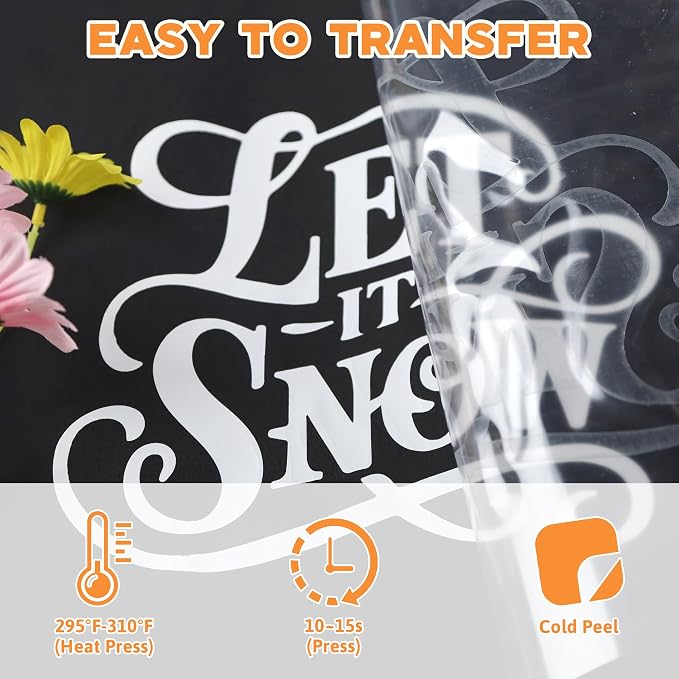HTVVETUR Iron on Vinyl 12Inch by 60ft Heat Transfer Vinyl