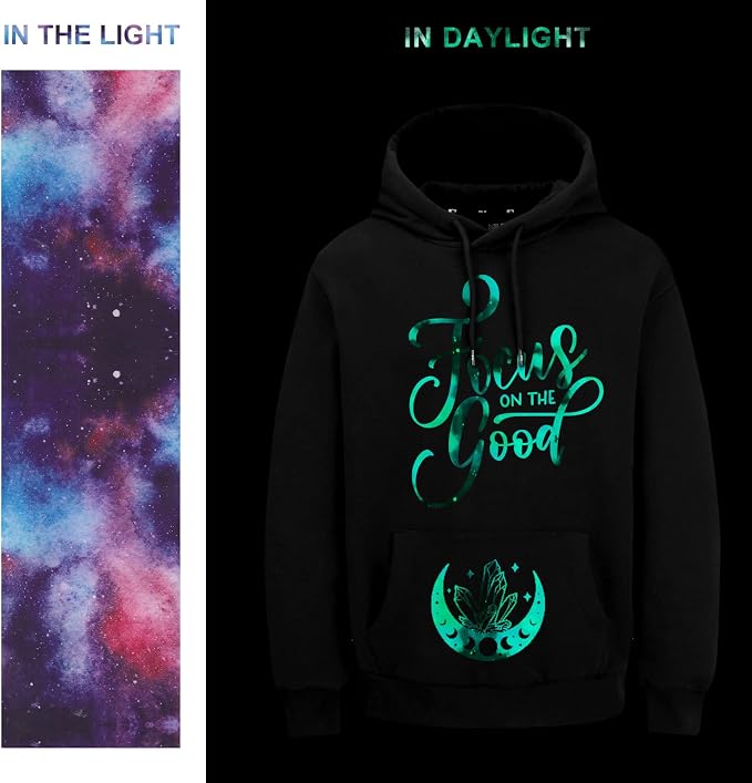 Tintnut Dark Purple Galaxy Glow in the Dark HTV Vinyl, stretch washable