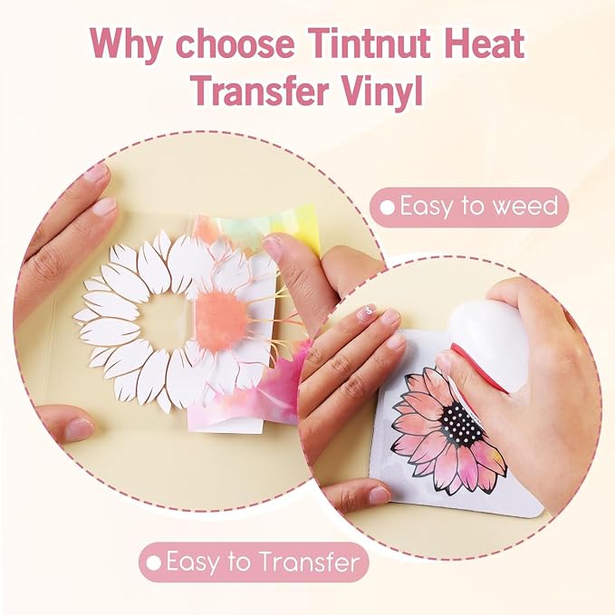Tintnut Tie Dye Heat Transfer Vinyl, 8 Sheets 10"x12" Iron on Vinyl |