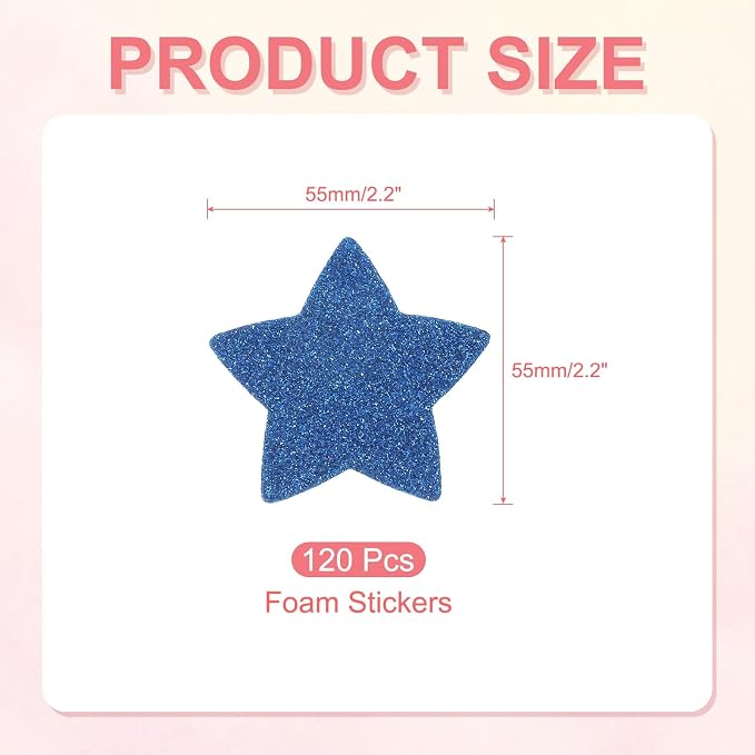 PATIKIL 2.2"x2.2" Star Foam Stickers