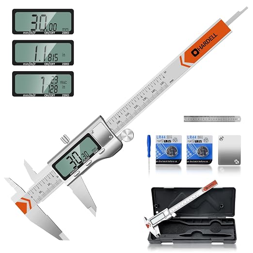 HARDELL 6" Digital Caliper, All-Metal Electronic Micrometer