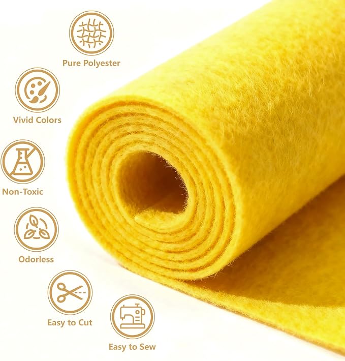 Felt Fabric 36'' X 36'' Large Felt Sheets Stiff Craft Felt by The Yard
