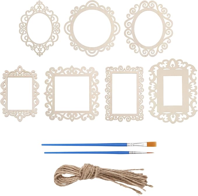 FREEBLOSS 28Pcs Unfinished Wood Picture Frames DIY Wood Frames