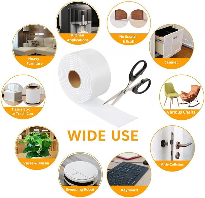 Felt Strips with Adhesive Backing – Furnigear Heavy Duty Cuttable Felt Tape