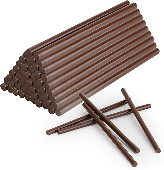 MATUFF Brown Hot Glue Sticks Mini 0.27" x 5.9 inches, Hot Melt Mini Colored