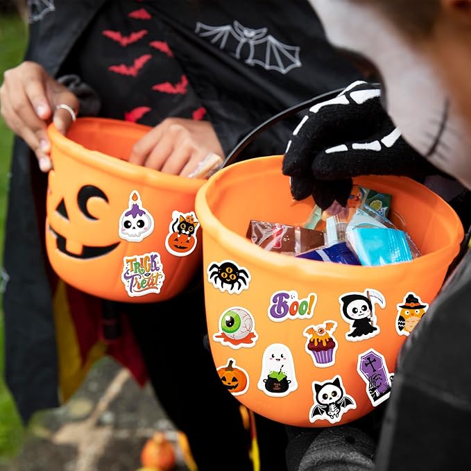 300Pcs Halloween Foam Stickers, Self-Adhesive Ghost Pumpkin Spider Stickers